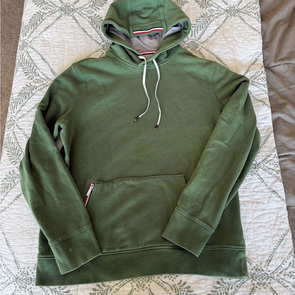 Olive Green Men's Hoodie with Pocket